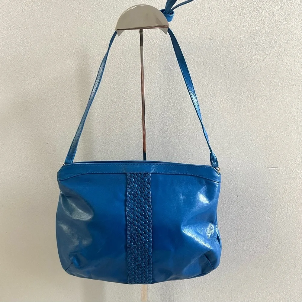 Vintage Caressa Spain Blue Leather Crossbody Bag - Picture 5 of 15
